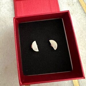 Capucinne Sterling Silver Half Moon Earrings